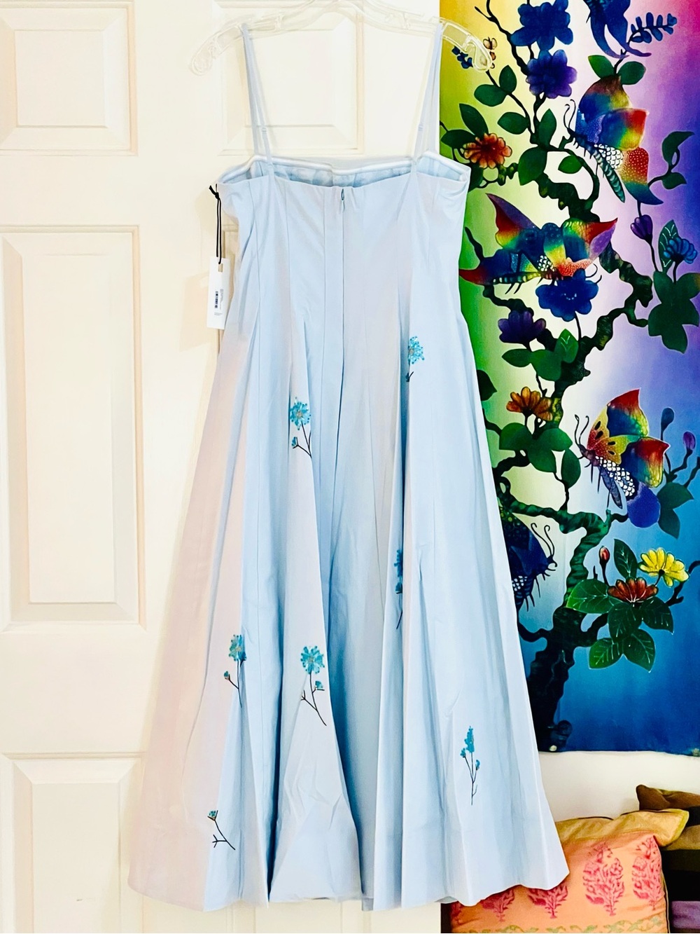 🌺🎉HP🎉🌺 NWT Staud Wylie Embroidered Midi Dress Dandelion Sky - Picture 13 of 16